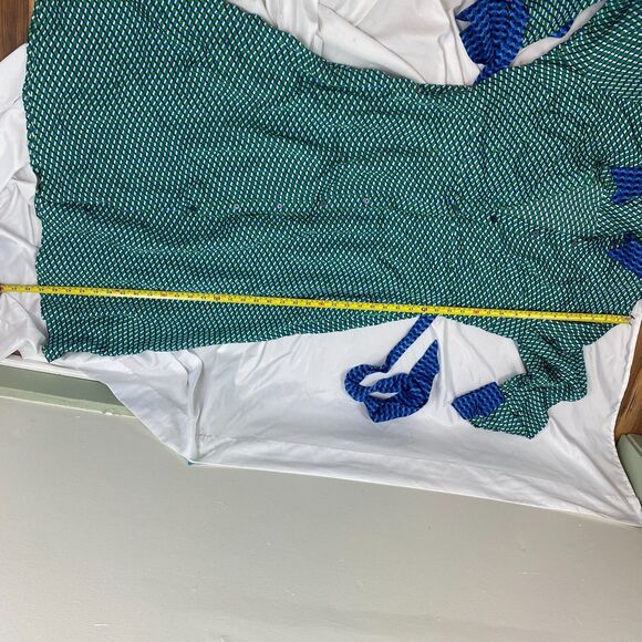 Boden NWT Kate Satin Green Geo Daze Long Sleeve Midi Shirt Dress Size 12 Office - Picture 15 of 16